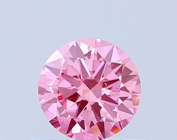 0.5ct ROUND Fancy Vivid Pink VS2 Coloured Lab diamond