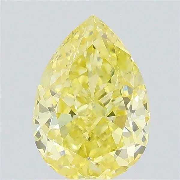 0.73ct PEAR Fancy Intense Yellow VS1 Coloured Lab diamond