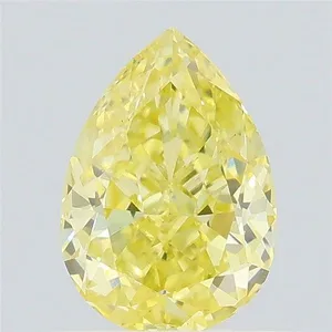 0.73ct PEAR Fancy Intense Yellow VS1 Coloured Lab diamond
