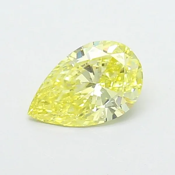 0.65ct PEAR Fancy Intense Yellow VS1 Coloured Lab diamond