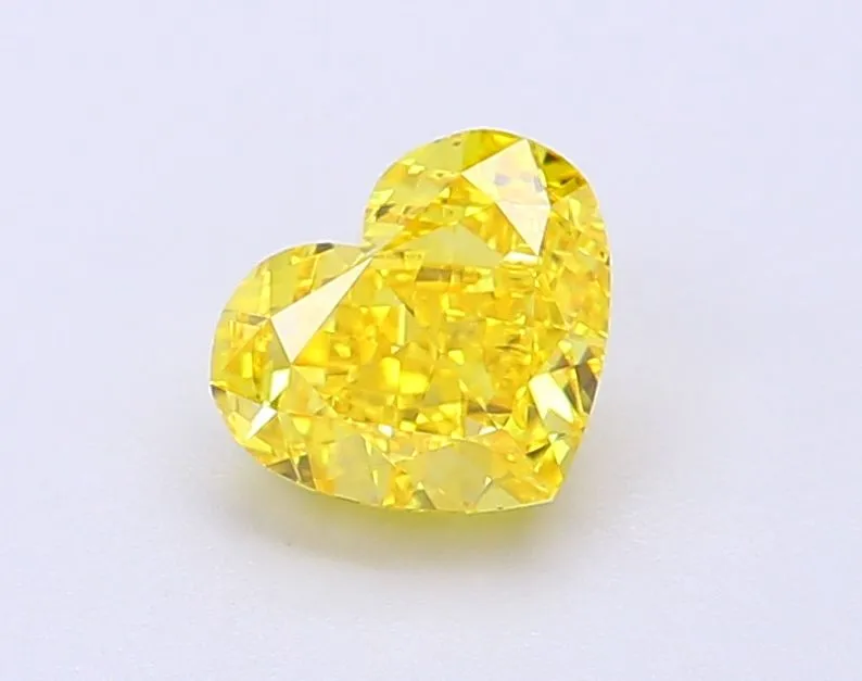 1.15ct HEART Fancy Vivid Yellow VVS2 Coloured Lab diamond