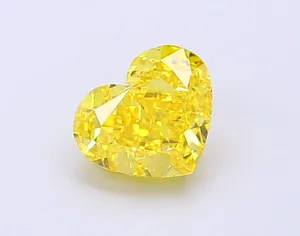 1.15ct HEART Fancy Vivid Yellow VVS2 Coloured Lab diamond
