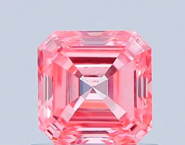 0.79ct EMERALD Fancy Vivid Pink VVS2 Coloured Lab diamond