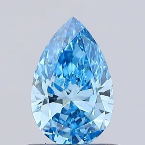 0.59ct PEAR Fancy Vivid Blue VS2 Coloured Lab diamond