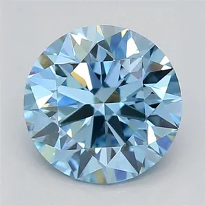 0.7ct ROUND Fancy Vivid Blue VVS2 Coloured Lab diamond