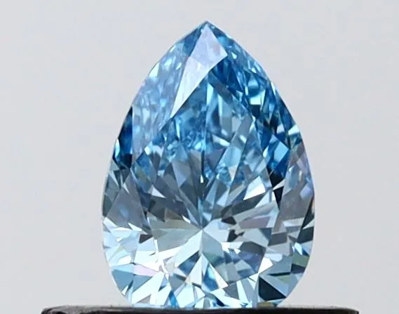 0.49ct PEAR Fancy Vivid Blue VVS2 Coloured Lab diamond