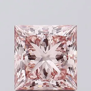 1.24ct PRINCESS Fancy Intense Brownish Pink VS1 Coloured Lab diamond