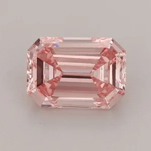 0.88ct EMERALD Fancy Vivid Pink VS2 Coloured Lab diamond