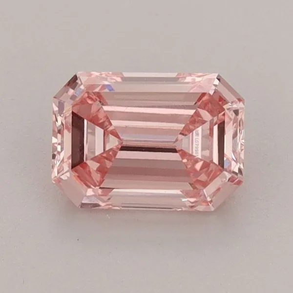 0.88ct EMERALD Fancy Vivid Pink VS2 Coloured Lab diamond
