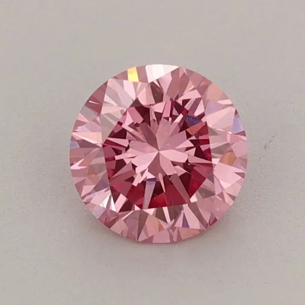 0.69ct ROUND Fancy Vivid Pink VS1 Coloured Lab diamond