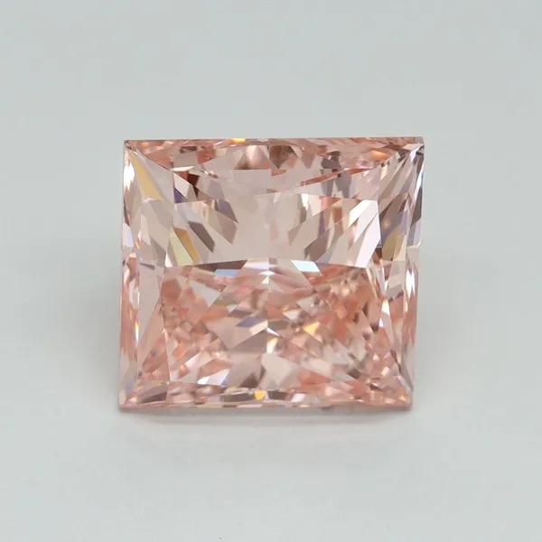 5.01ct PRINCESS Fancy Vivid Pink VS2 Coloured Lab diamond