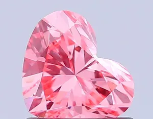 0.85ct HEART Fancy Vivid Pink VS1 Coloured Lab diamond