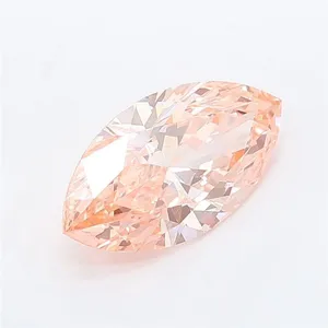 1.07ct MARQUISE Fancy Vivid Orangey Pink VVS2 Coloured Lab diamond