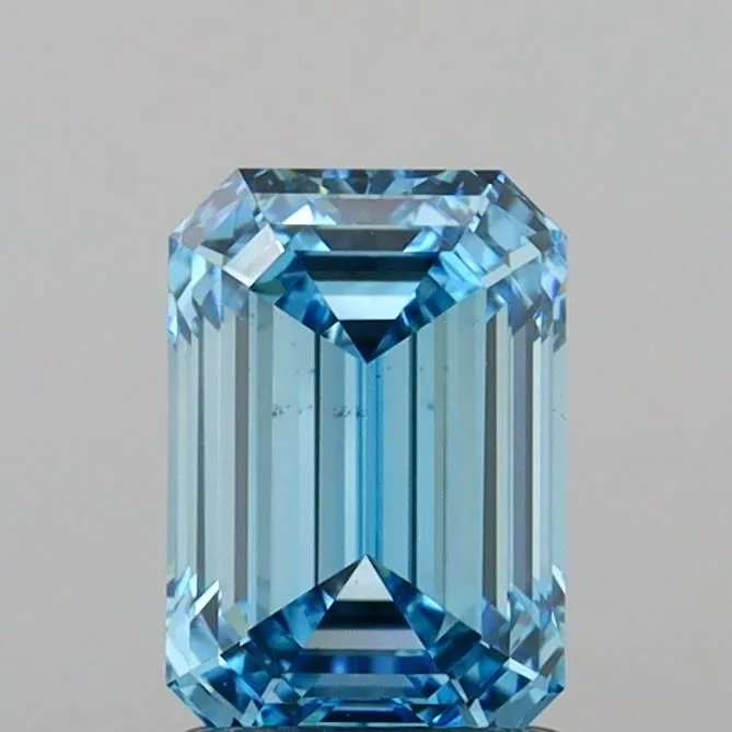 1.51ct EMERALD Fancy Vivid Blue VS1 Coloured Lab diamond