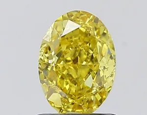 1.04ct OVAL Fancy Vivid Yellow VS1 Coloured Lab diamond