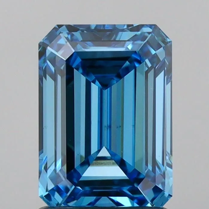 1.53ct EMERALD Fancy Vivid Blue VS1 Coloured Lab diamond