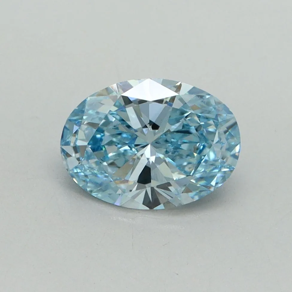 1.00ct OVAL Fancy Vivid Blue VS1 Coloured Lab diamond