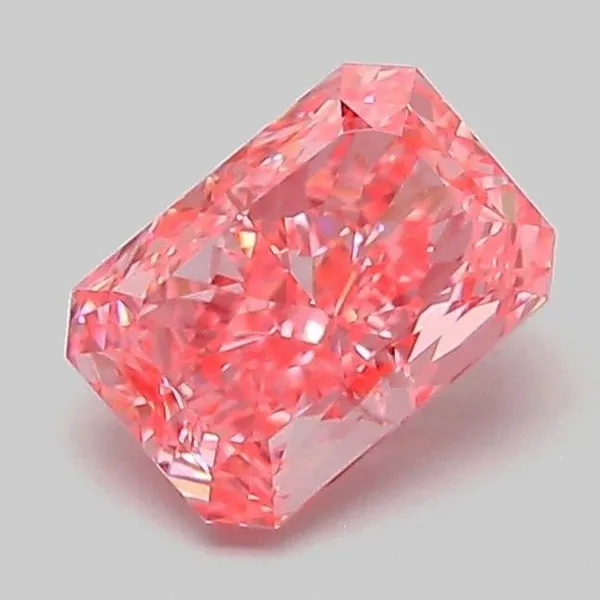 1.1ct RADIANT Fancy Vivid Pink VVS2 Coloured Lab diamond