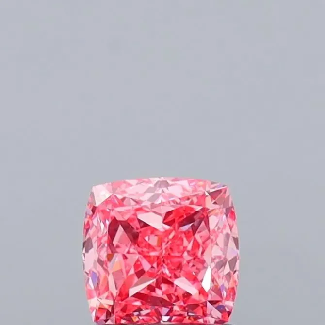 0.92ct CUSHION Fancy Vivid Pink VS1 Coloured Lab diamond