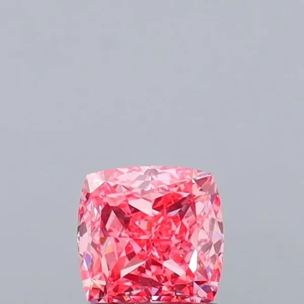 0.92ct CUSHION Fancy Vivid Pink VS1 Coloured Lab diamond