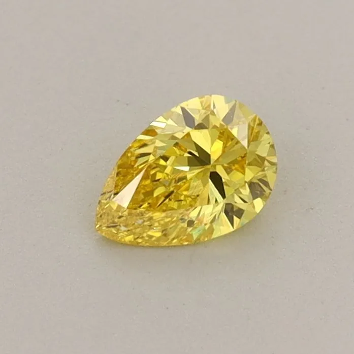 0.30ct PEAR Fancy Vivid Yellow VS1 Coloured Lab diamond