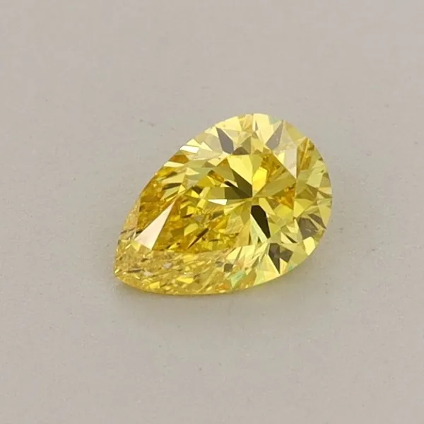 0.3ct PEAR Fancy Vivid Yellow VS1 Coloured Lab diamond