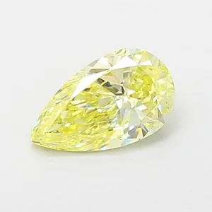 0.62ct PEAR Fancy Intense Yellow VS1 Coloured Lab diamond