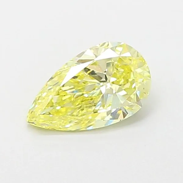 0.62ct PEAR Fancy Intense Yellow VS1 Coloured Lab diamond