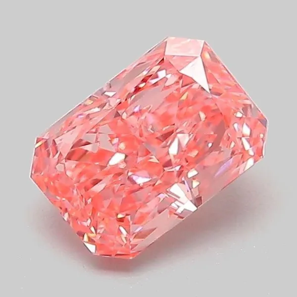 1.09ct RADIANT Fancy Vivid Pink VVS2 Coloured Lab diamond