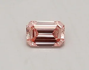 0.34ct EMERALD Fancy Vivid Pink VVS2 Coloured Lab diamond