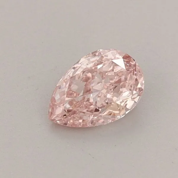 0.35ct PEAR Fancy Vivid Pink VS2 Coloured Lab diamond