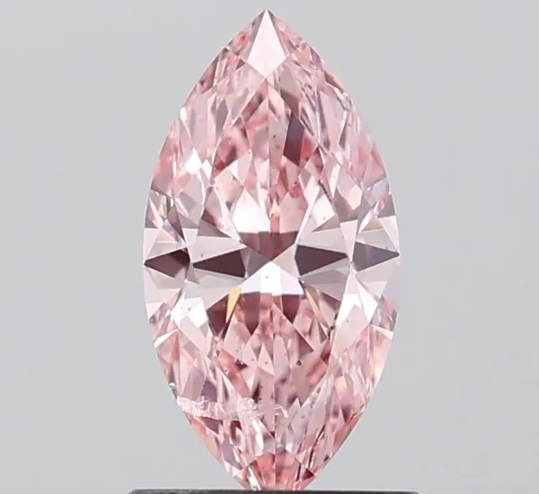 1ct MARQUISE Fancy Vivid Pink SI2 Coloured Lab diamond