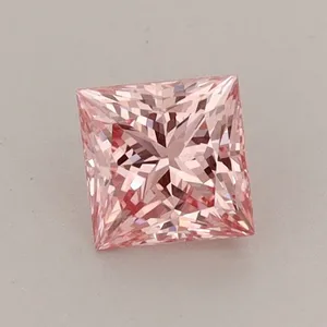 0.68ct PRINCESS Fancy Vivid Pink VVS2 Coloured Lab diamond