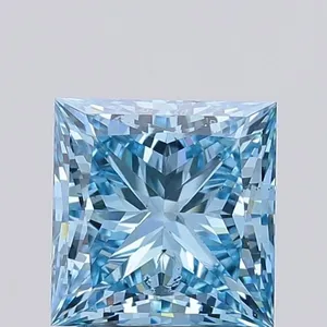 2.06ct PRINCESS Fancy Vivid Blue SI1 Coloured Lab diamond