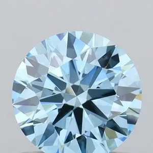 0.62ct ROUND Fancy Vivid Blue VVS2 Coloured Lab diamond