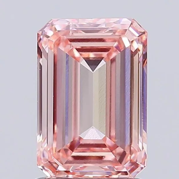 1.53ct EMERALD Fancy Intense Pink VS2 Coloured Lab diamond