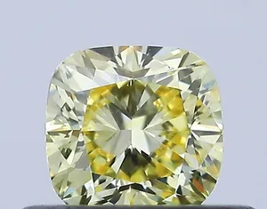 0.41ct CUSHION Fancy Intense Yellow VVS2 Coloured Lab diamond