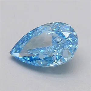 0.72ct PEAR Fancy Vivid Blue VS1 Coloured Lab diamond