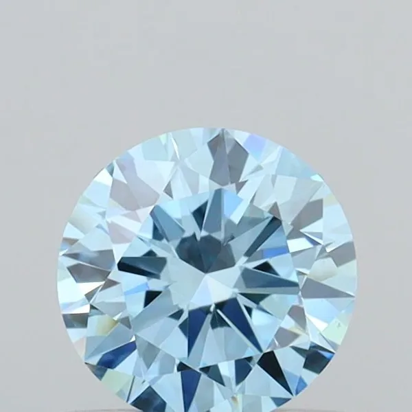 0.51ct ROUND Fancy Vivid Blue VVS2 Coloured Lab diamond