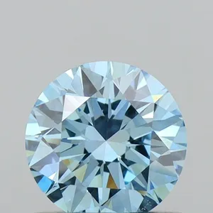 0.6ct ROUND Fancy Vivid Blue VVS1 Coloured Lab diamond
