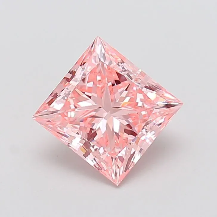 2.75ct PRINCESS Fancy Vivid Pink VS1 Coloured Lab diamond