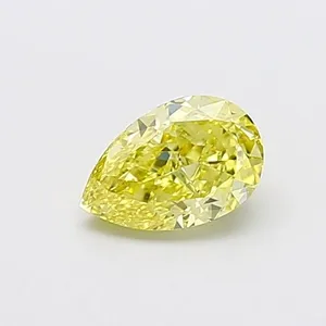 0.91ct PEAR Fancy Intense Yellow VS1 Coloured Lab diamond