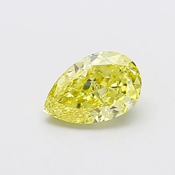 0.91ct PEAR Fancy Intense Yellow VS1 Coloured Lab diamond