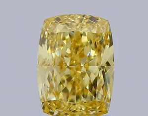 1.31ct CUSHION Fancy Vivid Yellow VVS2 Coloured Lab diamond