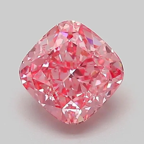 1.18ct CUSHION Fancy Vivid Pink VVS2 Coloured Lab diamond