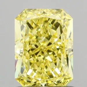 1.08ct RADIANT Fancy Intense Yellow VVS2 Coloured Lab diamond
