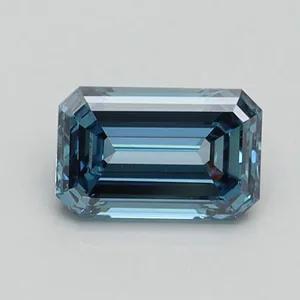 0.72ct EMERALD Fancy Intense Blue VS1 Coloured Lab diamond