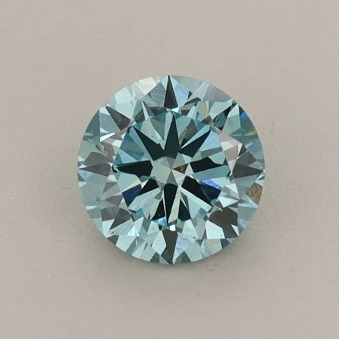 0.59ct ROUND Fancy Vivid Greenish Blue VVS2 Coloured Lab diamond