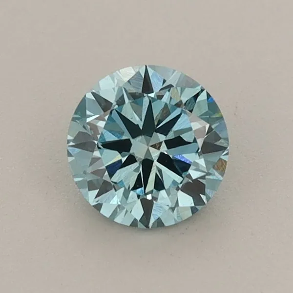 0.59ct ROUND Fancy Vivid Greenish Blue VVS2 Coloured Lab diamond