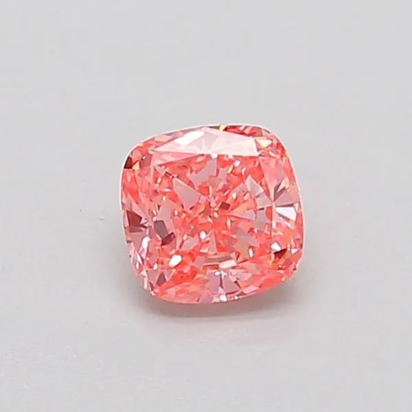 0.4ct CUSHION Fancy Vivid Pink VS2 Coloured Lab diamond